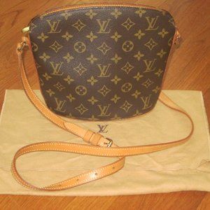 Auth Louis Vuitton Monogram Drouot Cross Body Shoulder Purse w Dust Bag EUC